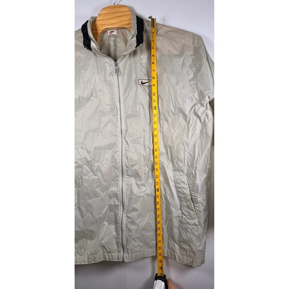 Vintage Nike Men's Windbreaker White Tag XL Zip‎ Up Jacket Stripe Coat